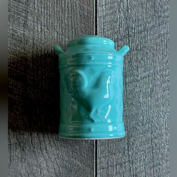 Teal, Porcelain “Rooster”, Salt & Pepper Shakers with Rubber Stoppers. - Picture 2 of 9
